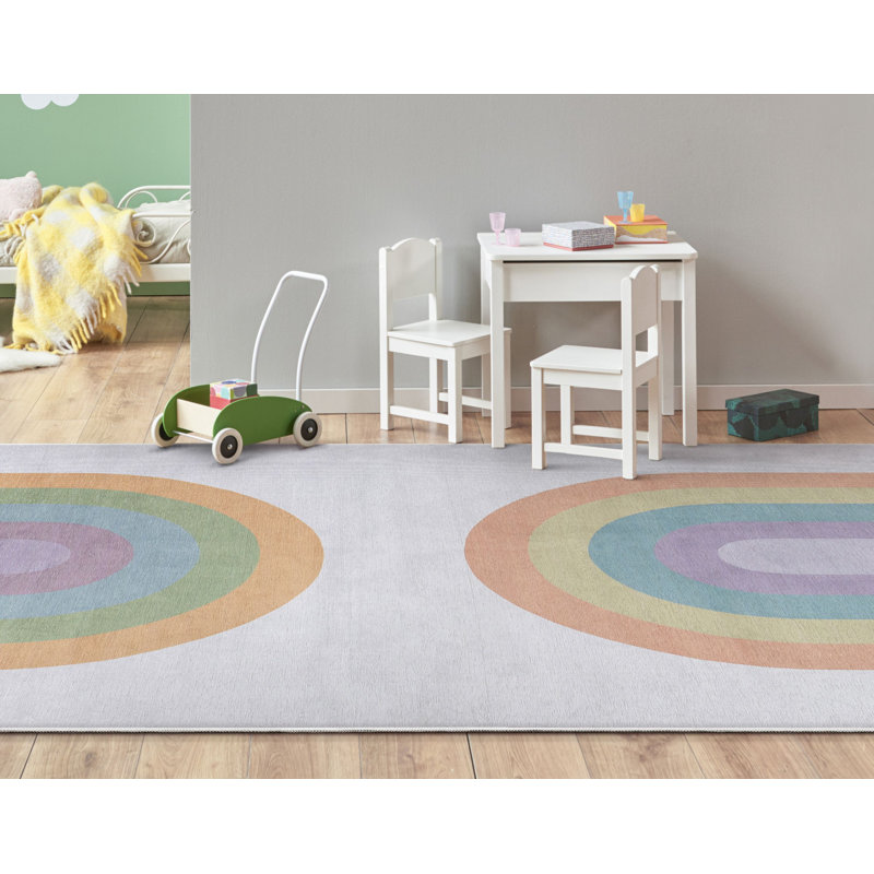 Kaleidoscope Rainbow Modern Multi on sale Color Flat-Weave Washable Area Rug